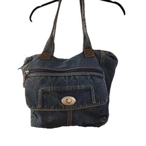 90s Stone wash Denim Shoulder Bag